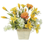 光触媒 人工観葉植物 造花 ローズリリー (高さ27cm) (67R40)