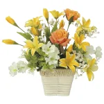 光触媒 人工観葉植物 造花 ローズリリー (高さ27cm) (67R40)