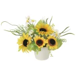 光触媒 人工観葉植物 造花 プティサンフラワー (高さ19cm) (918H30)