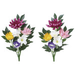 造花 エコ仏花ユリ2本セット (高さ40cm) (FP-1084N28) ※光触媒無し