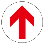 フロアシート 糊付丸形 Φ30cm 「矢印」床面滑り止め加工ラミネート仕様  Eタイプ