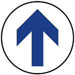 床面サイン フロアラバーマット 円形 矢印サイン 防炎シール付 Dタイプ 直径40cm (PEFS-009-D(40))