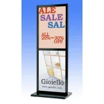 スライドポスタースタンドSPX-812B A1 2段 ブラック