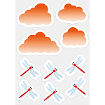 【2025年秋商品】ウィンドウステッカー(小)赤トンボ(No179-1904)