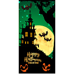 【2025年秋商品】タペストリー(防炎)グリーンハロウィン(No179-0503)