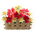 【2024年商品】ポインセチア垣根アレンジレッドゴールド (No.042061)