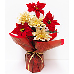 【2024年商品】ポインセチアダリアラッピング (No.042062)