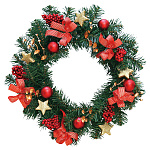 【2024年商品】40cmデコレーションリースレッド (No.043605)