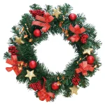 【2024年商品】40cmデコレーションリースレッド (No.043605)