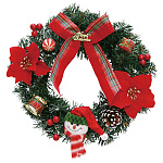 【2024年商品】30cmデコレーションリーススノーマン (No.043611)