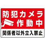 防犯カメラ作動中 関係者以外立入禁止 A オリジナル プレート看板 W450×H300 エコユニボード