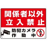 防犯カメラ作動中 関係者以外立入禁止 B オリジナル プレート看板 W450×H300 エコユニボード