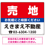 売地 オリジナル プレート看板 赤背景 W600×H450 アルミ複合板 (SP-SMD153-60x45A)