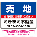 売地 オリジナル プレート看板 青背景 W600×H450 アルミ複合板 (SP-SMD195-60x45A)