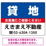 貸地 オリジナル プレート看板 青背景 W600×H450 アルミ複合板 (SP-SMD216-60x45A)