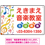 音楽教室 カラフル音符デザイン プレート看板 W450×H300 エコユニボード (SP-SMD443-45x30U)