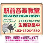 音楽教室 ゾウさんイラストデザイン プレート看板 ピンク W600×H450 アルミ複合板 (SP-SMD455B-60x45A)