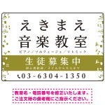 音楽教室 左右音符ラインデザイン プレート看板