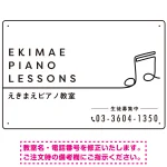 PIANO LESSONS シンプルミニマムデザイン プレート看板