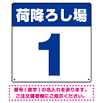 荷降ろし場 希望数字入れ オリジナル プレート看板 ブルー 300角 エコユニボード (SP-SMD464A-30U)