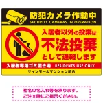防犯カメラ・入居者以外 不法投棄デザイン  オリジナル プレート看板
