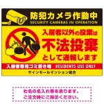 防犯カメラ・入居者以外 不法投棄デザイン  オリジナル プレート看板