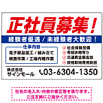 正社員募集 掲載情報多めデザイン 求人募集用 オリジナル プレート看板 W900×H600 マグネットシート (SP-SMD646-90x60M)