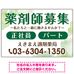 薬剤師募集 柔らかい雰囲気背景デザイン オリジナル プレート看板 グリーン W900×H600 マグネットシート (SP-SMD657C-90x60M)
