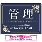 柔らかな花柄モチーフと洗練配色 管理 不動産向けデザインプレート看板
