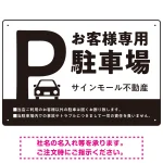 大きなPマークが視認性を高めるデザイン 駐車場向けデザインプレート看板 ブラック W450×H300 アルミ複合板(SP-SMD744A-45x30A)