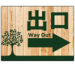 ナチュラルウッド調案内板 オリジナルプレート看板 出口/右矢印 W600×H450 エコユニボード (SP-SMD789BR-60x45U)