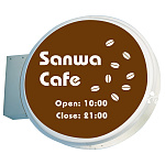 LED型 丸アルミ 突き出しサイン 900丸型 シルバー (LLT13-41S)