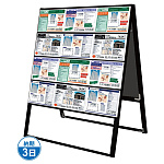 ブラック A4サイズ カードケーススタンド看板 規格:A4横×24枚 両面 ハイタイプ (BCCSK-A4Y24RH)