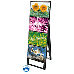 ブラック B4サイズ カードケーススタンド看板 規格:B4横×4枚 片面 (BCCSK-B4Y4K)