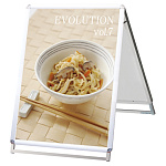 ポスターグリップスタンド看板 屋外用 B1 ロータイプ 両面 シルバー (PGSK-B1LRS-G)