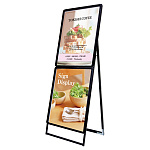 屋内用コンビ・ポスターグリップスタンド看板 規格:B2×B2 ブラック (PGSKC-B2B2KB)