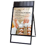 屋内用パンフレットケース付 ポスターグリップスタンド看板 規格:B1片面 ブラック (PGSKP-B1KB)