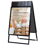 屋内用パンフレットケース付 ポスターグリップスタンド看板 規格:B1両面 ブラック (PGSKP-B1RB)