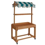 ナチュラルBOXワゴン サイドテーブル付