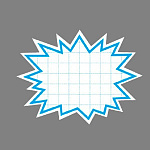 爆弾吹出しカード W90×H68 16-4158 ブルー