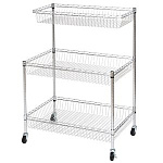 シェルフワゴン 2段 H1280 ハーフカゴ付