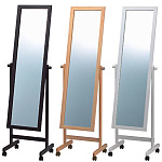 木製スタンドミラー ダークブラウン