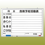 危険予知ボード (屋内用・マグネット可) ホワイトボード (黒ペン・消し具・受皿付) 600×900 (320-03)