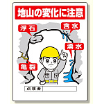 ずい道用関係標識 地山の変化に注意 (324-10)
