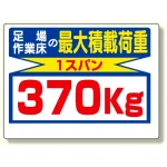 制限荷重標識 足場の作業床の最大積載荷重 (329-08)