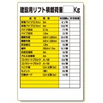 リフト関係標識 建設用リフト積載荷重 (331-08)