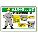 安全帯関係標識 安全帯の正しい着装 (335-20)