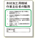 作業主任者職務板 木材加工用機械 (356-08)