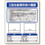 写真ケース付作業主任者標識 玉掛技能.... (356-48)