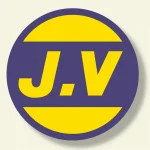 ヘルメット用ステッカー J.V 40mmφ 黄色/紺 (371-03)